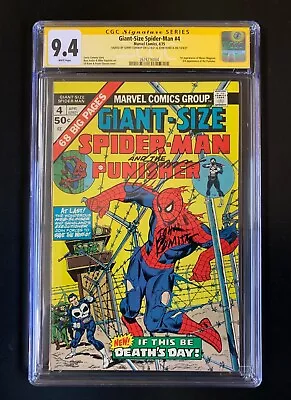 Buy GIANT-SIZE SPIDER-MAN #4 CGC 9.4 WP SIGNED 2x Romita/Conway-3rd Punisher-EXCEL R • 679.53£