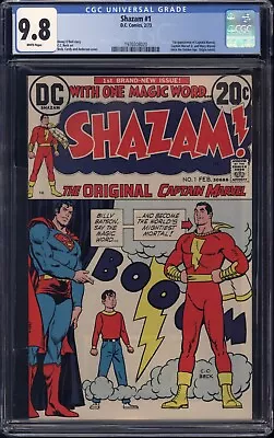 Buy Shazam #1 CGC 9.8 White Pages Captain Marvel Mary & Jr. Origin Retold 1973 • 604.02£