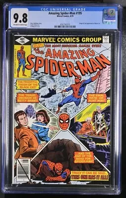 Buy Amazing Spider-Man 195 CGC 9.8 Origin & 2nd App Black Cat Milgrom Cover 1979 • 182.50£