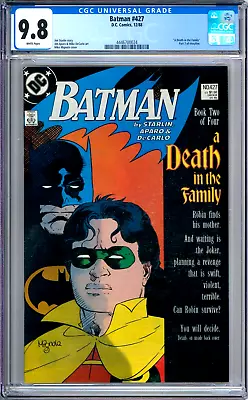 Buy Batman 427 CGC Graded 9.8 NM/MT Death In The Family DC Comics 1988 • 155.28£