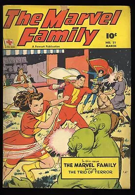 Buy Marvel Family #21 VG+ 4.5 Shazam! Captain Marvel Jr. Ms. Marvel! Fawcett 1948 • 166.19£