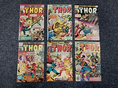 Buy The Mighty Thor #240, 242, 243, 244, 246, 249 Lot Of 6 Comics. Marvel 1975 FN/VF • 27.18£