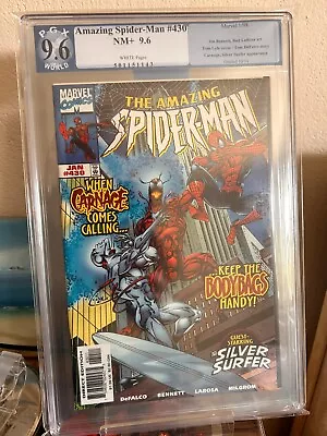 Buy Key Amazing Spider-man 430 Pgx 9.6 Carnage Silver Surfer Cgc 1st Carnage Cosmic • 110£