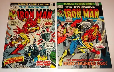 Buy Iron-man #65,66 Glossy Vf's Classic Thor Cover 1973/74 • 19.69£