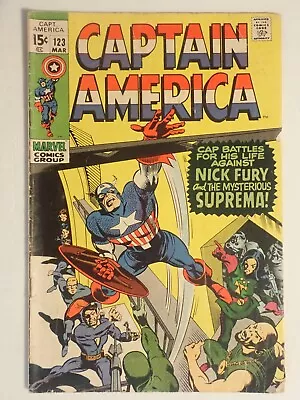 Buy Captain America #123 1970 Vintage Silver Age Marvel Comic Book - Suprema • 11.65£