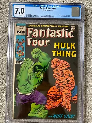 Buy Fantastic Four #112 Cgc 7.0 Hulk Vs. Thing Battle Key Issue Classic Black Cover • 271.77£