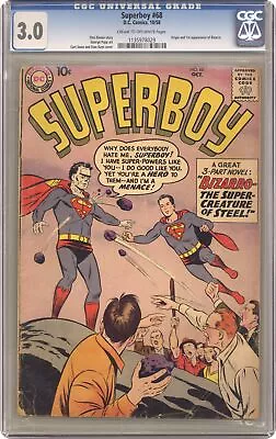 Buy Superboy #68 CGC 3.0 1958 1135978029 1st App. Bizarro • 392.19£
