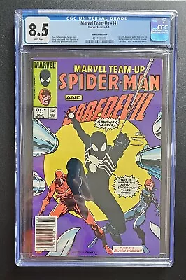 Buy MARVEL TEAM-UP #141 CGC 8.5 Newsstand WP 1ST BLACK SUIT SPIDEY 🔑  • 66.78£