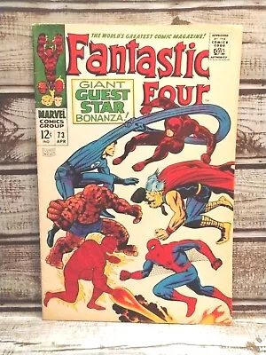 Buy Fantastic Four #73 Spider Man, Daredevil, Thor Marvel Comics Silver Age 1968 • 85.42£