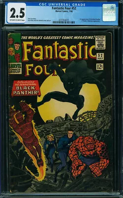Buy Fantastic Four #52 CGC 2.5 1966 1st Black Panther! Avengers! Movie Q5 423 Cm • 264.01£