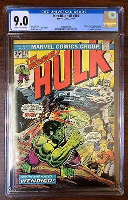 Buy M5381: Incredible Hulk #180, Vol 1, 9.0 Graded CGC • 1,789.39£