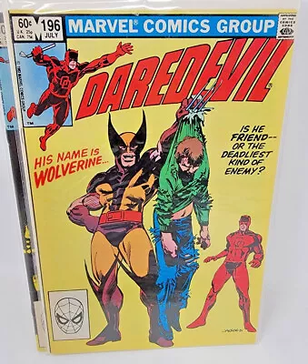 Buy DAREDEVIL #196 1983 Marvel 7.5 1ST TEAM-UP WOLVERINE Klaus Janson Cover Art • 8.55£
