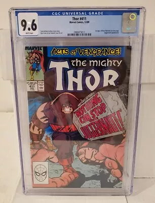 Buy Thor #411 CGC 9.6 WHITE Pages 1st Appearance Of The New Warriors Marvel 1989 • 62.20£
