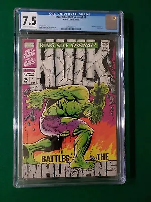 Buy Incredible Hulk Annual 1 CGC 7.5 Classic Jim Steranko Cover Inhumans 1968 • 384.42£