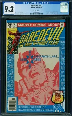 Buy DAREDEVIL #167 CGC 9.2 White Pages 1st Appearance And Death Of Mauler • 37.27£