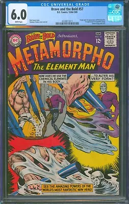 Buy BRAVE And The BOLD #57 ⭐ CGC 6.0 WHITE PGs ⭐ 1st App Of METAMORPHO DC Comic 1964 • 271.04£