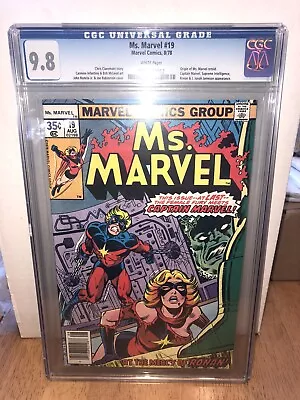 Buy Ms. Marvel 19 CGC 9.8 White Pages Ms Marvel Origin, Captain Marvel Rarely Listed • 182.83£