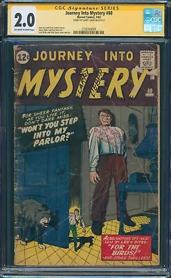Buy Journey Into Mystery #80 (1962) CGC SS 2.0 Signed Larry Lieber Pre-Hero Horror • 256.28£