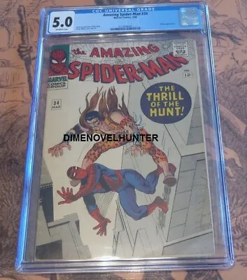 Buy The Amazing Spider-man #34 Cgc 5.0 Kraven & Gwen Stacy Appearance • 155.32£