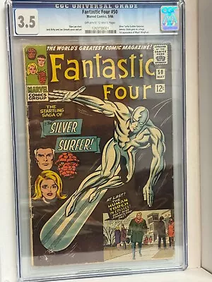 Buy Fantastic Four #50 1966 Silver Surfer Vs Galactus 1st Wyatt Wingfoot Cgc 3.5 • 194.50£