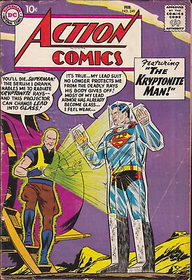 Buy Action Comics # 249 Feb. 1959 (vg) Silver Age (dc) • 65.24£