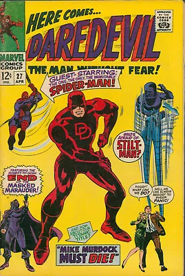 Buy Daredevil #27 Marvel Comics 1967 FN+ Spider-Man • 38.82£