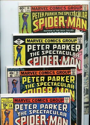 Buy Peter Parker Spectacular Spider-Man #18, 30, 32, And 38 Marvel 4 Comic Lot • 31.84£