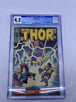 Buy Marvel Comics THOR #129 CGC 4.5 1st Appearance Of Ares (1966) 6/66 Off-White • 155.59£