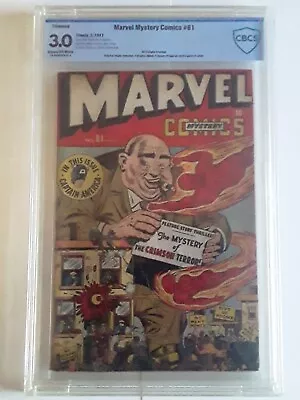 Buy 🔥marvel Mystery Comics #81 Cbcs Graded 3.0 1947 Timely Captain America C/ow • 776.61£