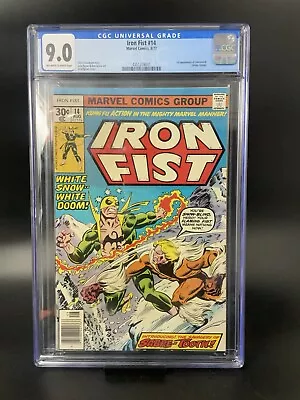 Buy IRON FIST #14 CGC 9.0 - 🔑 Key 1st Sabretooth Claremont Milgrom Iconic Cover • 543.62£