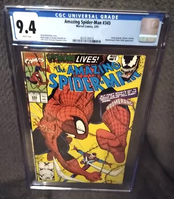 Buy AMAZING SPIDER-MAN #345 CGC 9.4 NM Early Kletus Kasady (Carnage) App 1991 • 31.03£