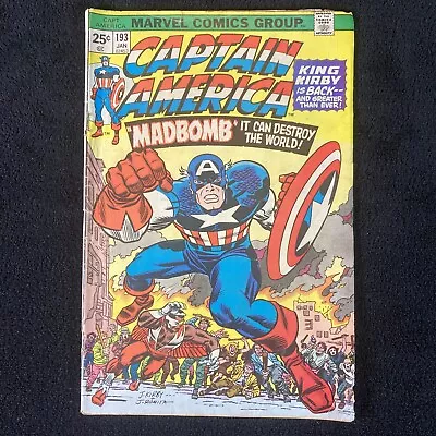 Buy Captain America #193 (1976) 1st Jack Kirby Story And Art; MVS Intact  • 15.52£