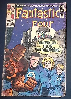 Buy Fantastic Four #45 Silver Age Marvel Comics 1st Appearance Of Inhumans G- • 59.99£