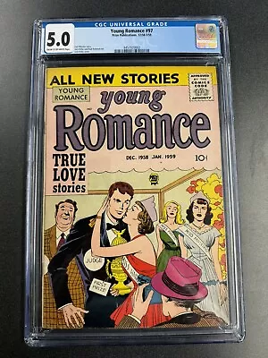 Buy Young Romance Vol. 12 #1 1958 Simon & Kirby Art- Pageant Cover CGC 5.0 • 434.89£