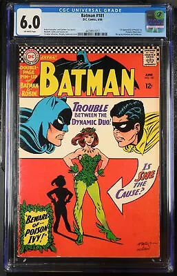Buy Batman #181 - D.C. Comics 1966 CGC 6.0 1st Appearance Of Poison Ivy (Pamela Lill • 853.49£