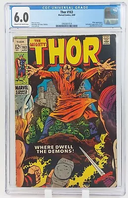 Buy THOR #163 CGC 6.0 2nd Adam Warlock Cameo Stan Lee Jack Kirby Marvel Comics 1969 • 50.47£