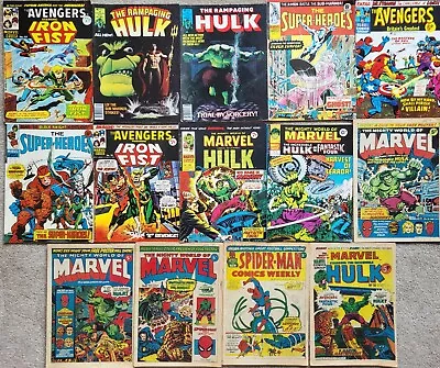 Buy Marvel Comic Lot Magazines 1970's - 14 Total Inc. 1st App Of Iron Fist -See Desc • 84£