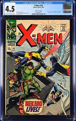 Buy X-Men #36 9/1967 CGC 4.5 OW/W UKPV Ist Mekano Changeling 4403498011 • 90£