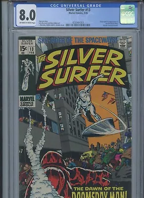 Buy Silver Surfer #13 1970 CGC 8.0 (1st App Of Doomsday Man) • 89.31£
