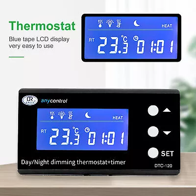 Buy LCD Reptile Aquarium Digital Day/Night Timer Temperature Thermostat Controller • 24.92£