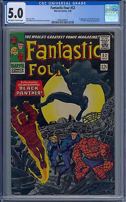 Buy Fantastic Four #52 Cgc 5.0 Black Panther 1st Appearance • 660.12£