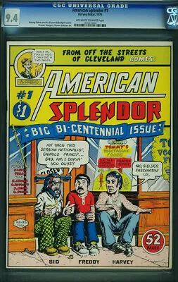 Buy American Splendor #1 CGC 9.4 1976 Underground Comic H Pekar R Crumb Q3 123 Cm • 834.08£