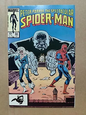 Buy Spectacular Spider-Man 98 Sharp First Appearance Spot Marvel VF/NM 1985 • 17.09£