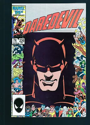 Buy Daredevil #236 - Marvel 25th Anniver. Frame Cov. Walter Simonson Art (9.2) 1986 • 3.65£