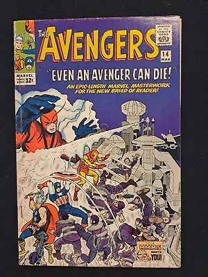 Buy Avengers 14 Marvel Comics 1965 Even An Avenger Can Die • 32.62£