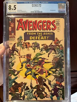 Buy Avengers #24 CGC 8.5 Marvel Comic KEY Kang Appearance Silver Age 12¢ L@@K! • 108.69£