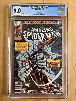Buy Amazing Spider-man #210 Cgc 9.0 Vf/nm (marvel 1980) 1st Madame Web Newsstand • 85.41£