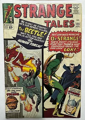 Buy Strange Tales #123 First Appearance  Beetle... Thor Loki X-over Dr  Strange Fn • 66.12£