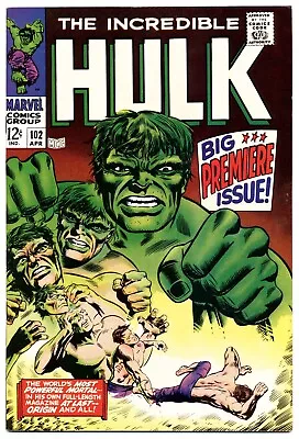 Buy INCREDIBLE HULK #102 VF, 1st Issue, Marvel Comics 1968 • 232.98£