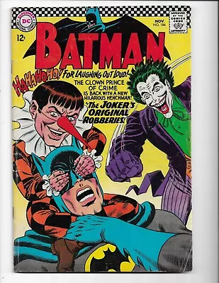 Buy Batman 186 1966 DC Comics VG 4.0 Joker 1st App Gaggy Robin • 31.06£